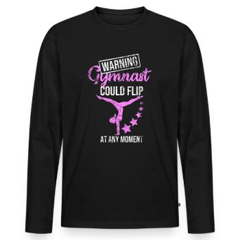 Gymnastics handstand - Men's Premium Organic Long Sleeve Shirt - black - Front - Nico (187cm)