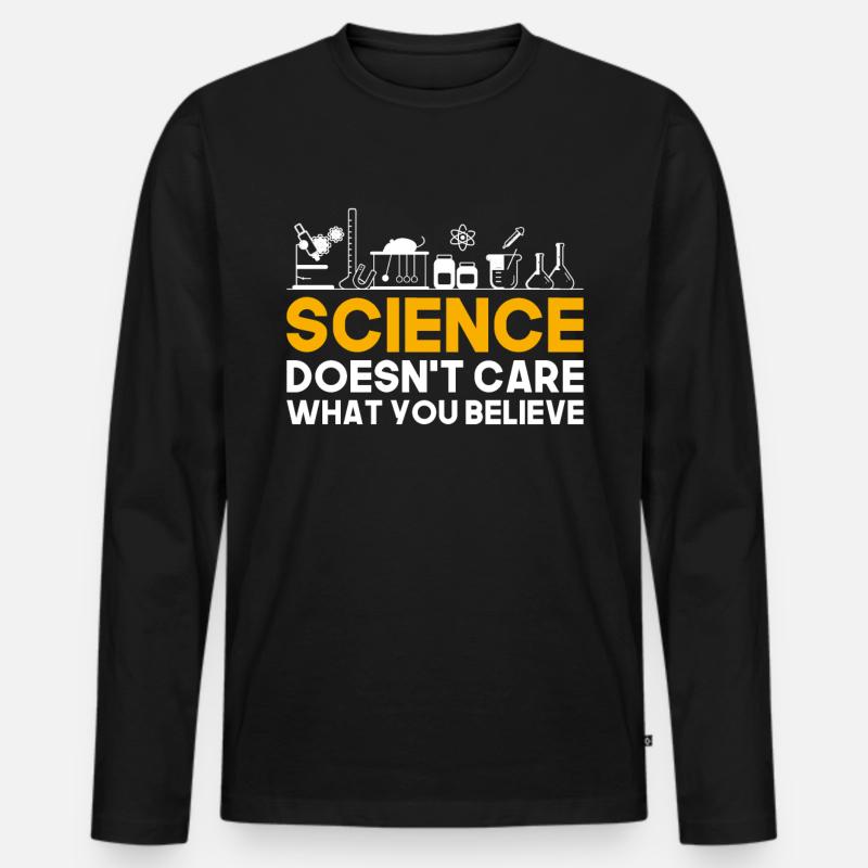 Wissenschaft Religion - Männer Premium Bio Langarmshirt - Schwarz