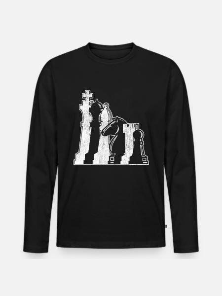 Schach Geschenkidee - Männer Premium Bio Langarmshirt - Schwarz