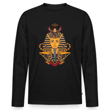 pharaon - T-shirt manches longues Premium bio Homme - noir - Devant - Nico (187cm)