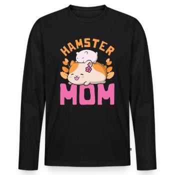 Hamster - Männer Premium Bio Langarmshirt - Schwarz - Vorne - Nico (187cm)