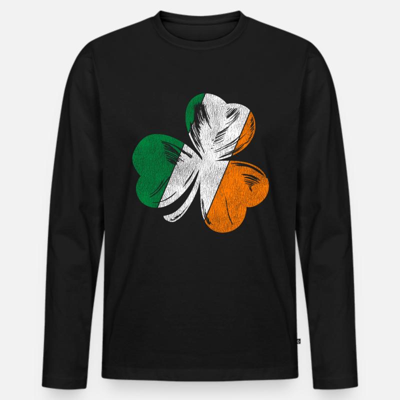 Irland Dublin - Männer Premium Bio Langarmshirt - Schwarz
