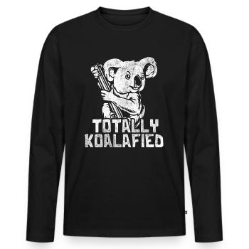 Koala eucalyptus gift - Men's Premium Organic Long Sleeve Shirt - black - Front - Nico (187cm)