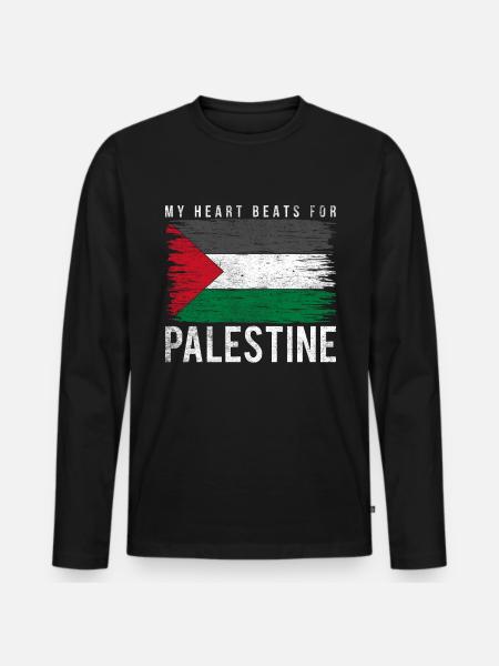 Palestine - Men's Premium Organic Long Sleeve Shirt - black