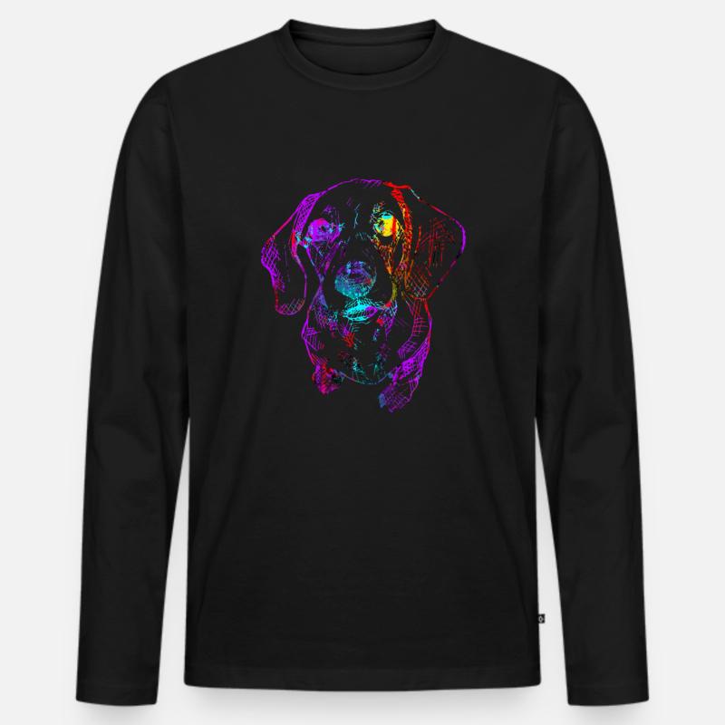 Dackel Hunderasse - Männer Premium Bio Langarmshirt - Schwarz