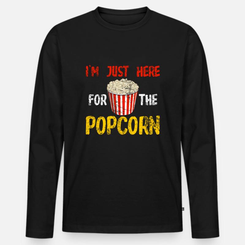 Popcorn Süßigkeiten - Männer Premium Bio Langarmshirt - Schwarz