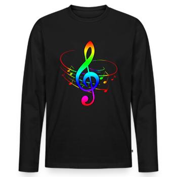 Morceau de musique Clef - T-shirt manches longues Premium bio Homme - noir - Devant - Nico (187cm)