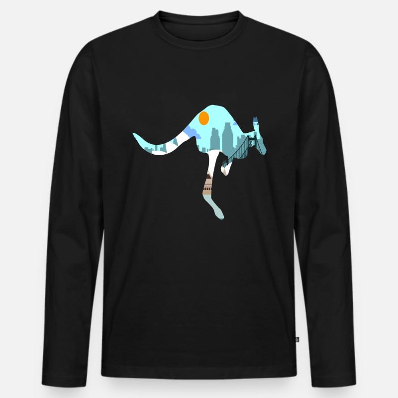 Australien Australier - Männer Premium Bio Langarmshirt - Schwarz