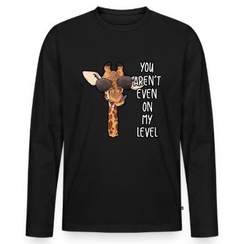 Giraffe Tier Tiere - Männer Premium Bio Langarmshirt - Schwarz - Vorne - Nico (187cm)