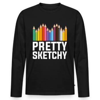 Kunst - Männer Premium Bio Langarmshirt - Schwarz - Vorne - Nico (187cm)