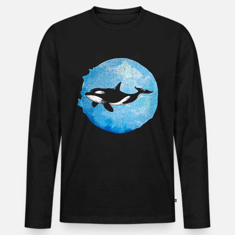 Orca - Männer Premium Bio Langarmshirt - Schwarz