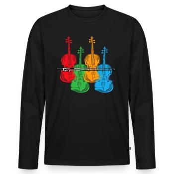 Violoncelle - T-shirt manches longues Premium bio Homme - noir - Devant - Nico (187cm)
