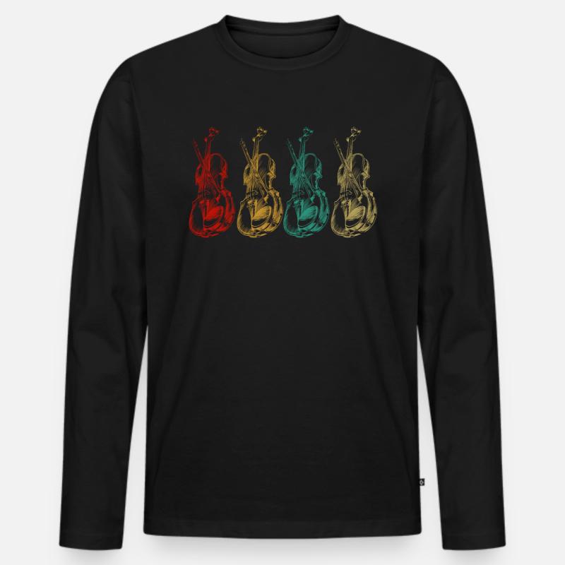 Cello Cellist - Männer Premium Bio Langarmshirt - Schwarz