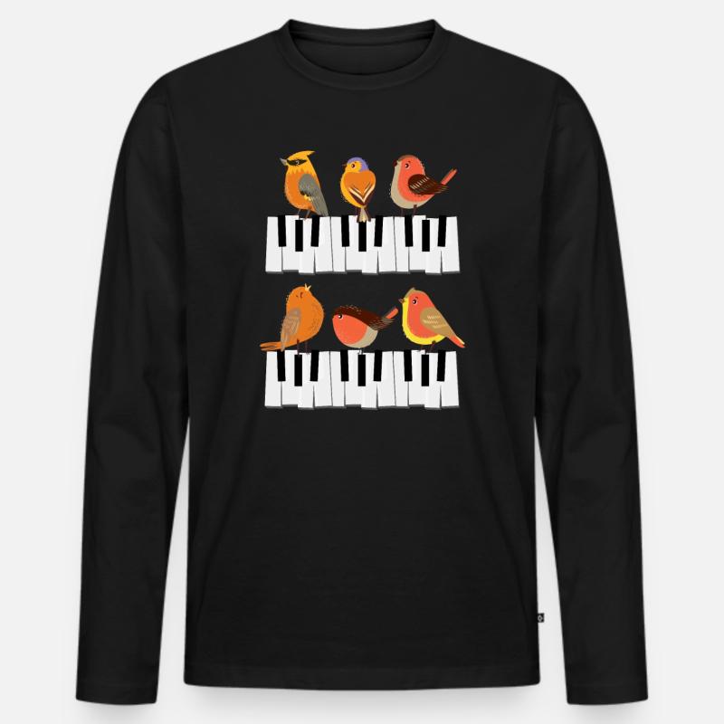 Klavier Instrument - Männer Premium Bio Langarmshirt - Schwarz