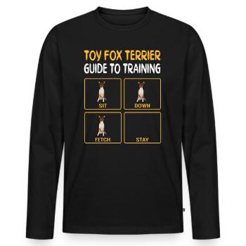 Toy Fox Terrier Guide To Training Dog Obedience - Men's Premium Organic Long Sleeve Shirt - black - Front - Nico (187cm)