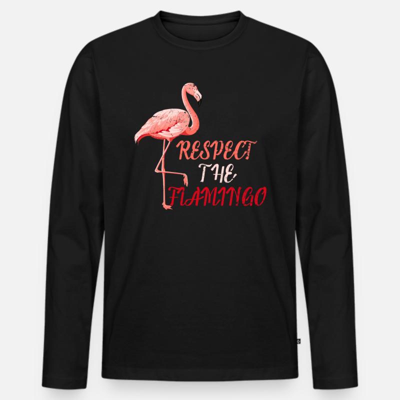 Flamingo Pink - Männer Premium Bio Langarmshirt - Schwarz