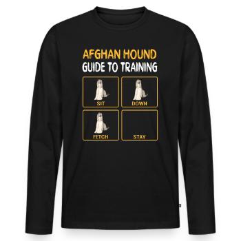 Afghan Hound Guide To Training Dog Obedience - Men's Premium Organic Long Sleeve Shirt - black - Front - Nico (187cm)