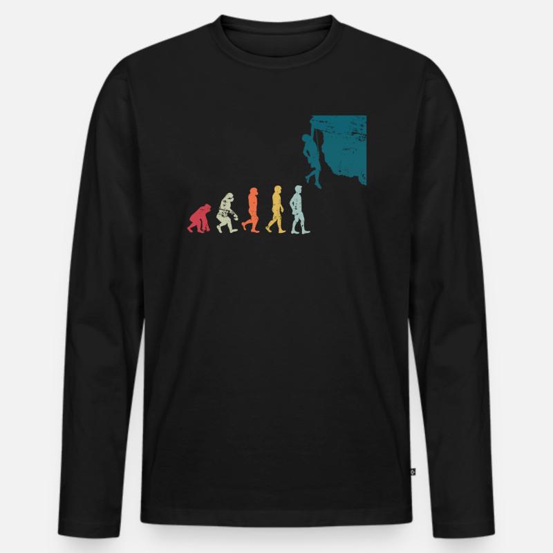 Klettern Evolution Sport - Männer Premium Bio Langarmshirt - Schwarz