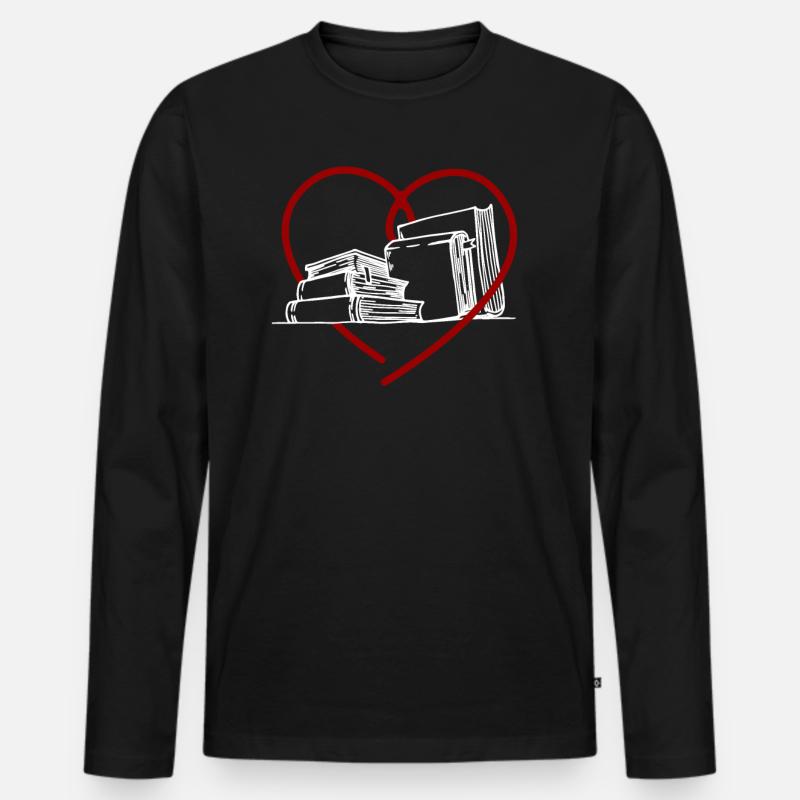 Lesen - Männer Premium Bio Langarmshirt - Schwarz
