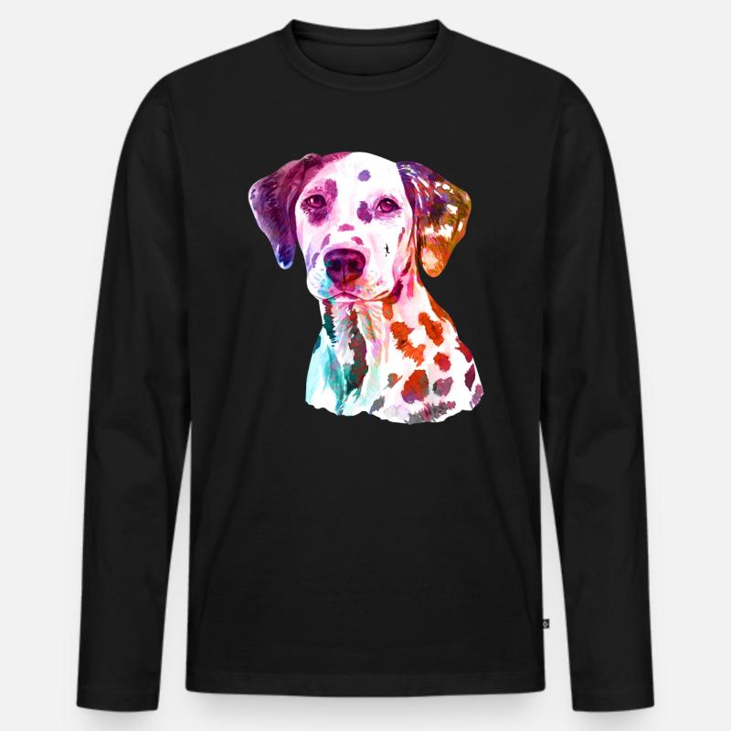 Dalmatiner Geschenk Hund - Männer Premium Bio Langarmshirt - Schwarz
