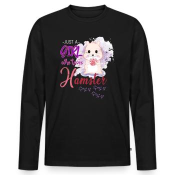 Hamster cage animal - T-shirt manches longues Premium bio Homme - noir - Devant - Nico (187cm)