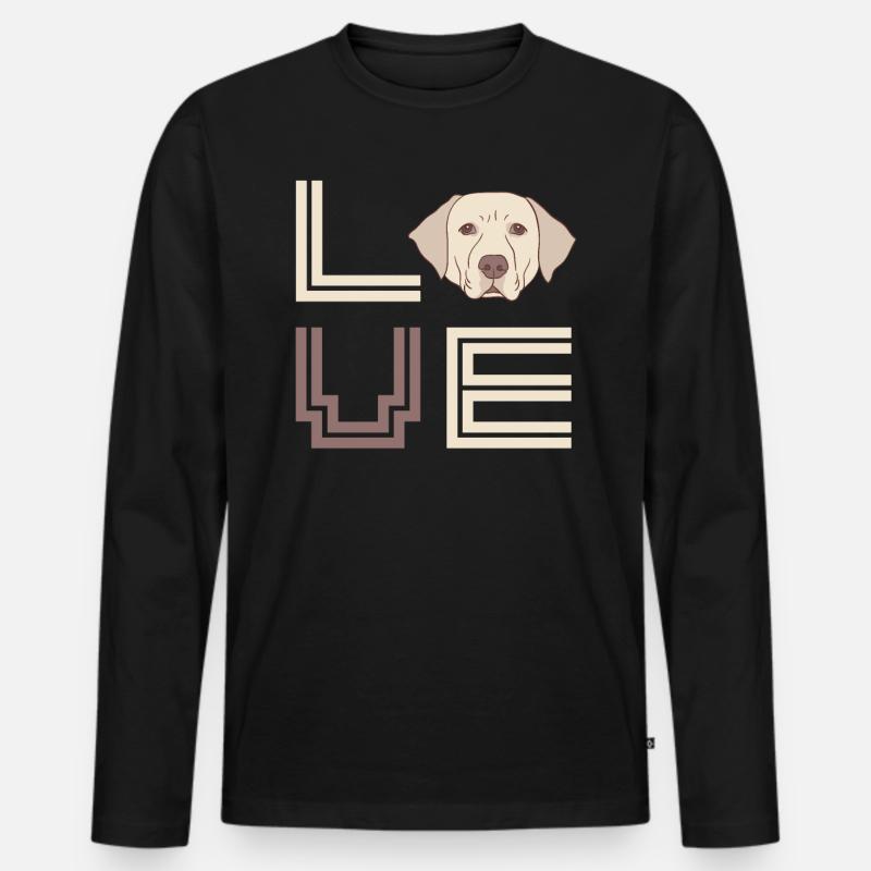 Labrador Hundebesitzer Tier - Männer Premium Bio Langarmshirt - Schwarz