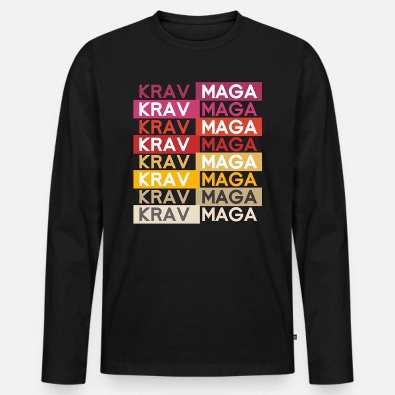 Krav Maga Geschenkidee - Männer Premium Bio Langarmshirt - Schwarz