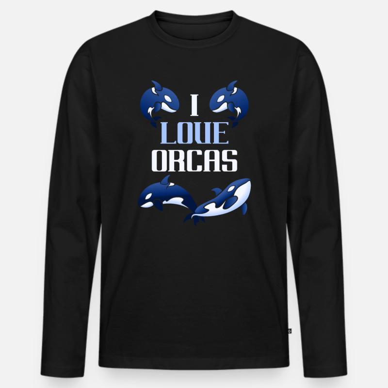 Orca - Männer Premium Bio Langarmshirt - Schwarz