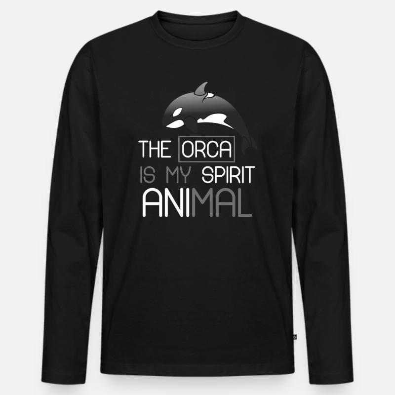 Orca - Männer Premium Bio Langarmshirt - Schwarz