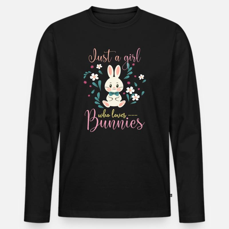 Hase - Männer Premium Bio Langarmshirt - Schwarz