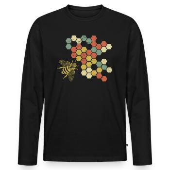 Imker - Männer Premium Bio Langarmshirt - Schwarz - Vorne - Nico (187cm)