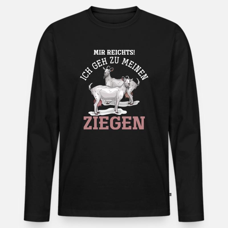 Ziege Milch Geschenkidee - Männer Premium Bio Langarmshirt - Schwarz