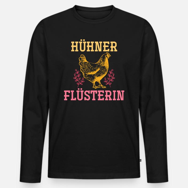 Huhn - Männer Premium Bio Langarmshirt - Schwarz