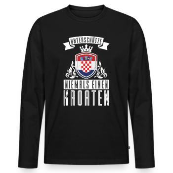 Kroatien Patriot Europa - Männer Premium Bio Langarmshirt - Schwarz - Vorne - Nico (187cm)