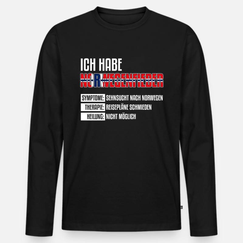 Norwegen Geschenk - Männer Premium Bio Langarmshirt - Schwarz