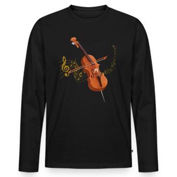 violoncelle - T-shirt manches longues Premium bio Homme - noir - Devant - Nico (187cm)