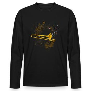 Trombone Musicians Orchestra - Men's Premium Organic Long Sleeve Shirt - black - Front - Nico (187cm)