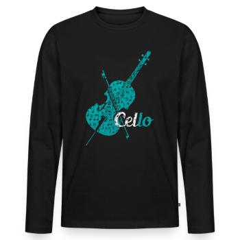 Cello orchestra cellist - Men's Premium Organic Long Sleeve Shirt - black - Front - Nico (187cm)
