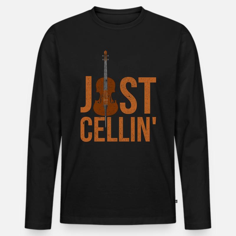Cello Cellospieler - Männer Premium Bio Langarmshirt - Schwarz