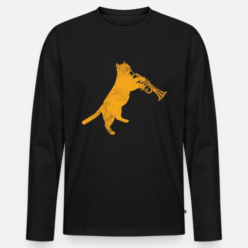 Trompete - Männer Premium Bio Langarmshirt - Schwarz
