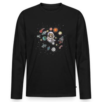 Enfants bandit raton laveur - T-shirt manches longues Premium bio Homme - noir - Devant - Nico (187cm)