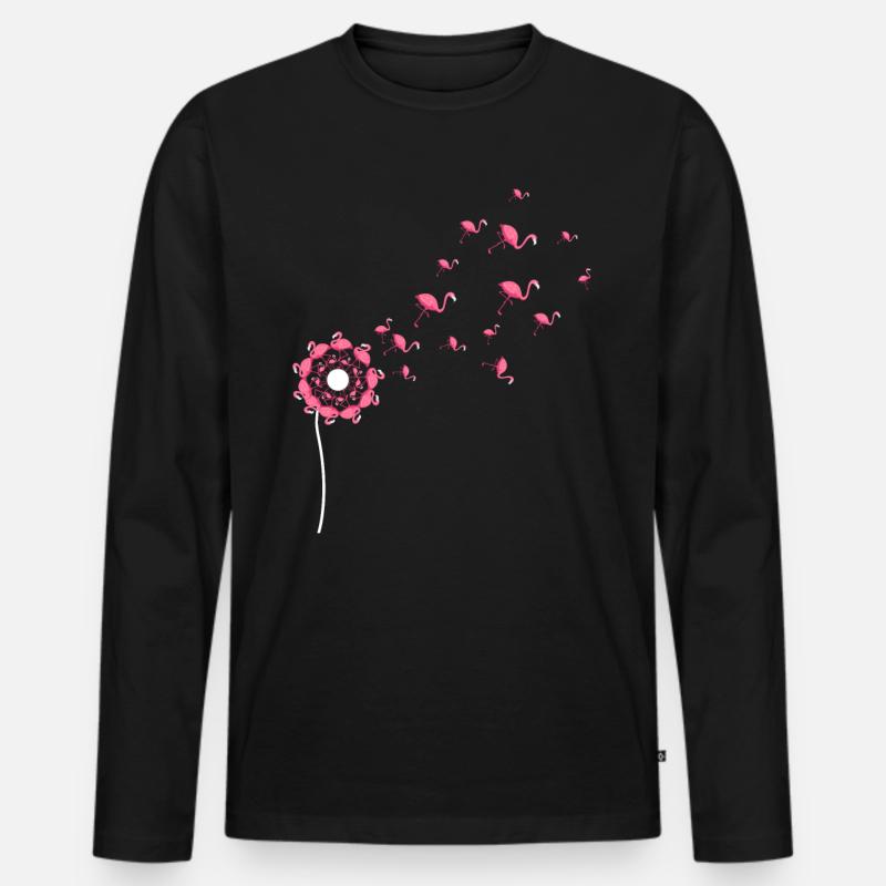 Flamingo - Männer Premium Bio Langarmshirt - Schwarz