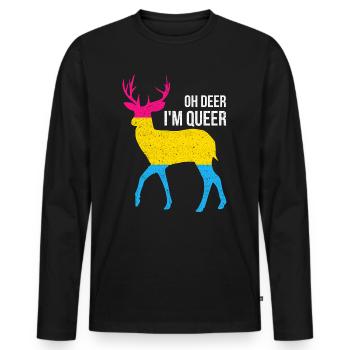 Pansexuell Queer - Männer Premium Bio Langarmshirt - Schwarz - Vorne - Nico (187cm)