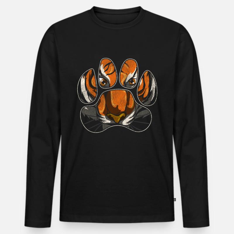 Tiger Tierliebhaber - Männer Premium Bio Langarmshirt - Schwarz