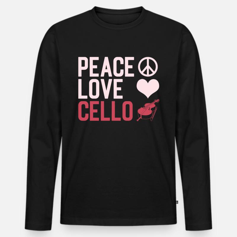 Cello - Männer Premium Bio Langarmshirt - Schwarz