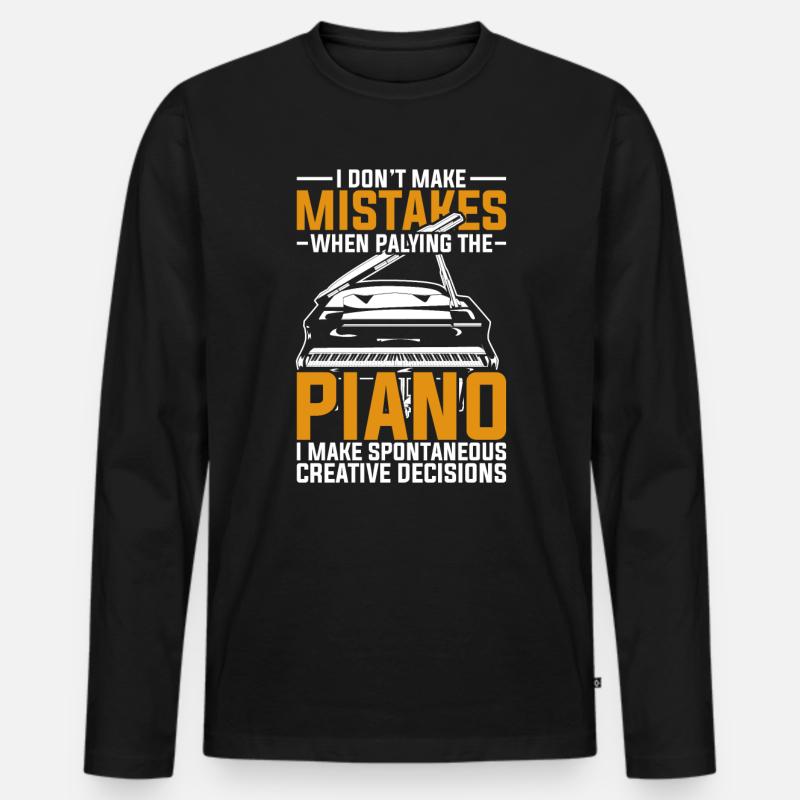 Klavier - Männer Premium Bio Langarmshirt - Schwarz