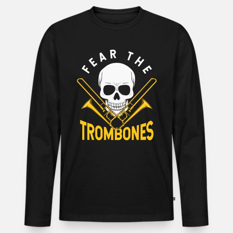 Posaune - Männer Premium Bio Langarmshirt - Schwarz