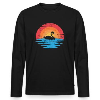 Schwan Tierpfleger - Männer Premium Bio Langarmshirt - Schwarz - Vorne - Nico (187cm)