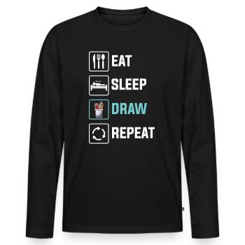 Artistes - T-shirt manches longues Premium bio Homme - noir - Devant - Nico (187cm)