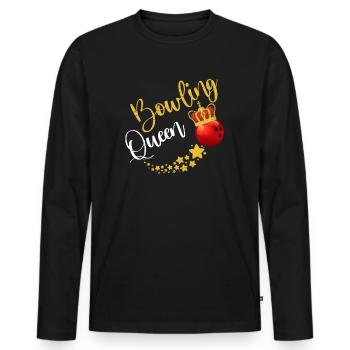 Bowling - Männer Premium Bio Langarmshirt - Schwarz - Vorne - Nico (187cm)